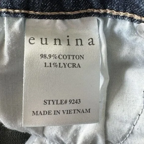 Eunina JRS SZ 1 Jude Skinny Ankle Jeans Mid-Rise Distressed Stretch Frayed Blue - Picture 10 of 11